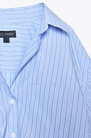 STRIPED OVERSIZED POPLIN SHIRT