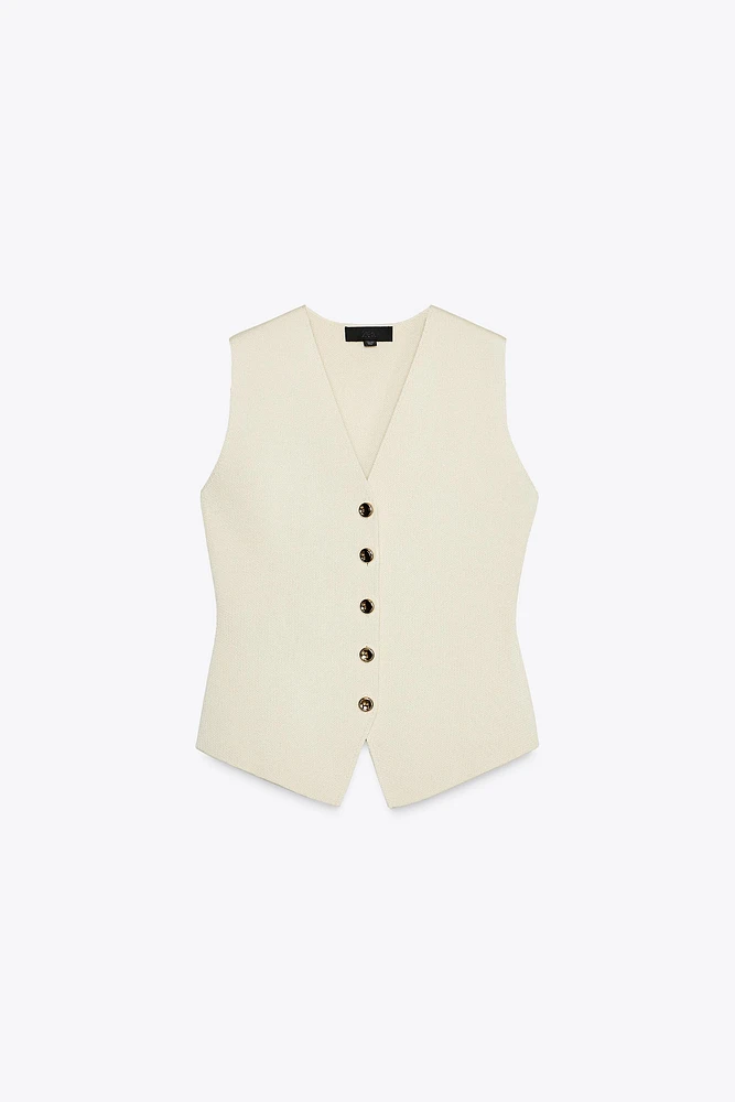 PLAIN KNIT VEST