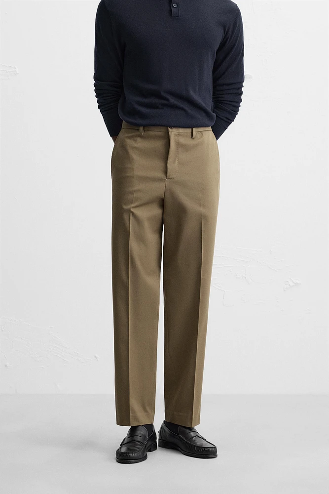 REGULAR FIT PANTS WITH BELT LOOPS