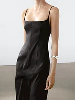 Strappy linen midi dress