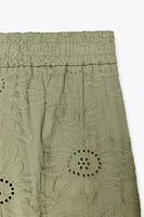 STRAIGHT LEG PANTS WITH OPENWORK EMBROIDERY