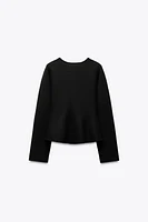 PEPLUM KNIT CARDIGAN