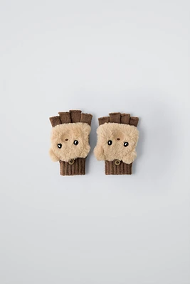 FAUX FUR BEAR GLOVES