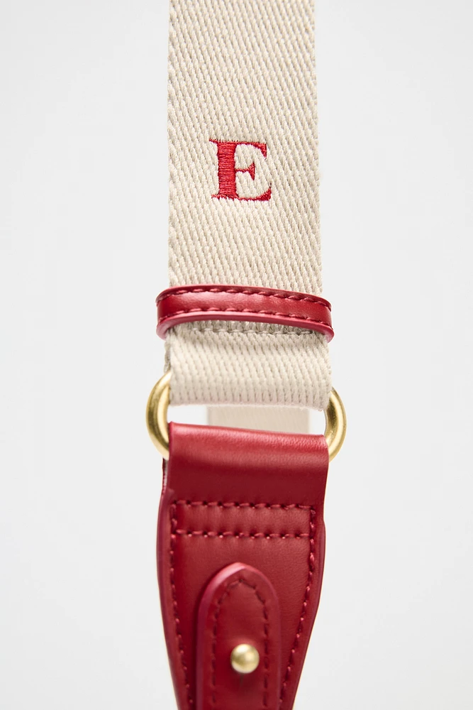 CONTRAST TOPSTITCH CROSSBODY BAG