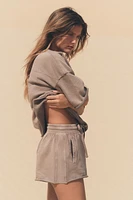 WASHED EFFECT FLEECE SHORTS