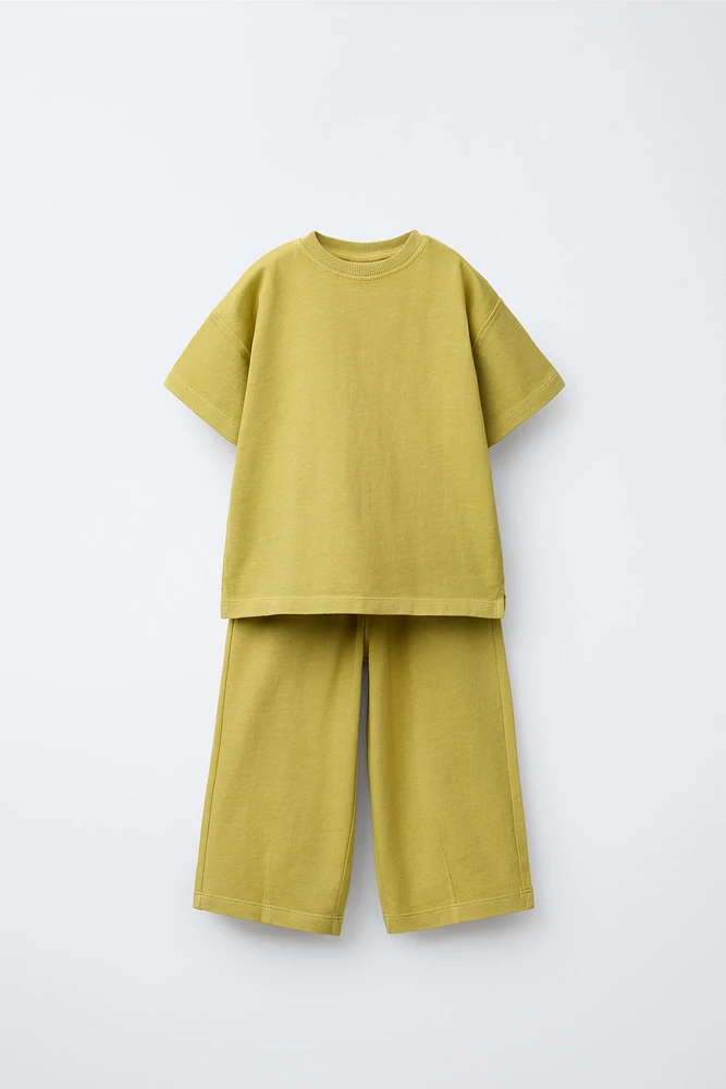 ENSEMBLE T-SHIRT ET PANTALON LARGE UNI