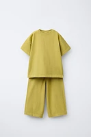 ENSEMBLE T-SHIRT ET PANTALON LARGE UNI