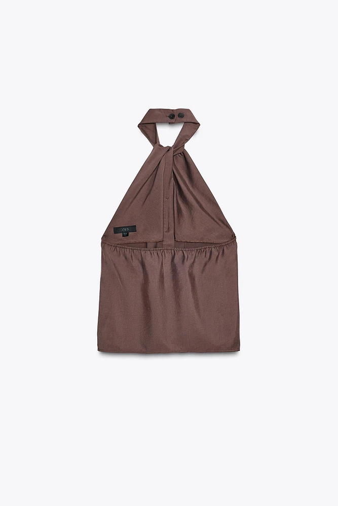 KNOTTED HALTER TOP VEST