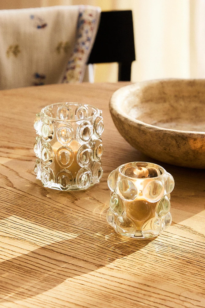 GLASS SPHERE TEALIGHT HOLDER