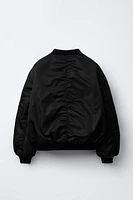RUCHED NYLON BOMBER