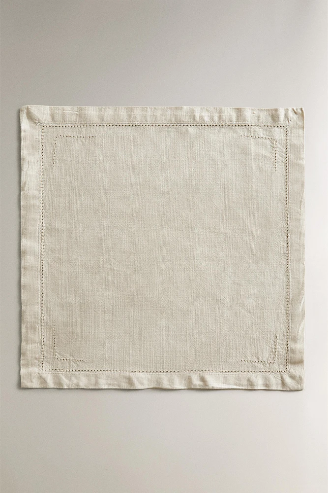 HEMSTITCHED COTTON NAPKINS (PACK OF 2)