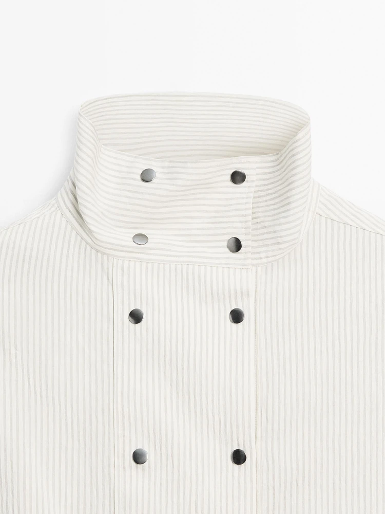 Chemisier fluide avec plastron boutonné