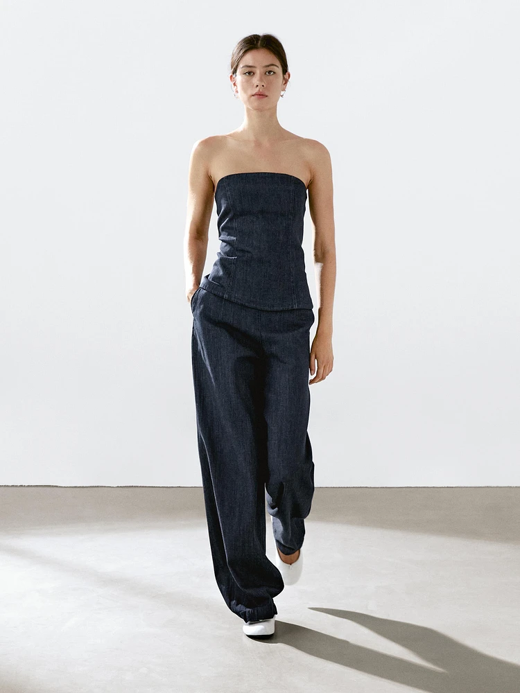 Top bustier denim
