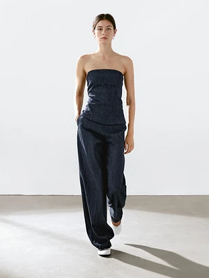 Top bustier denim