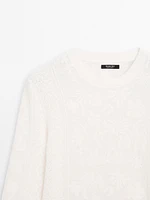 Pull en maille à dentelle ajourée