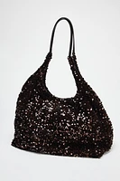 FLOWY SEQUIN TOTE BAG