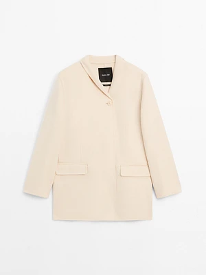 Manteau laine à col montant