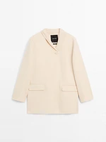 Manteau laine à col montant