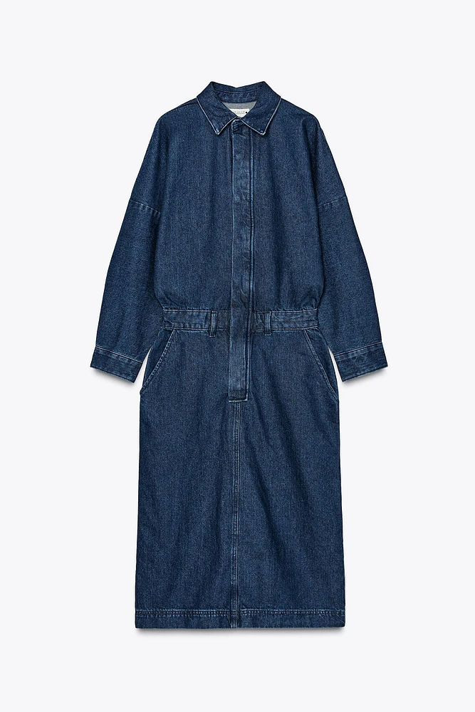 DENIM MIDI DRESS ZW COLLECTION