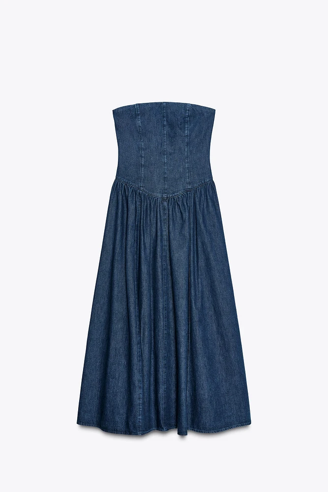 TRF DENIM MIDI DRESS