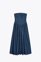 TRF DENIM MIDI DRESS