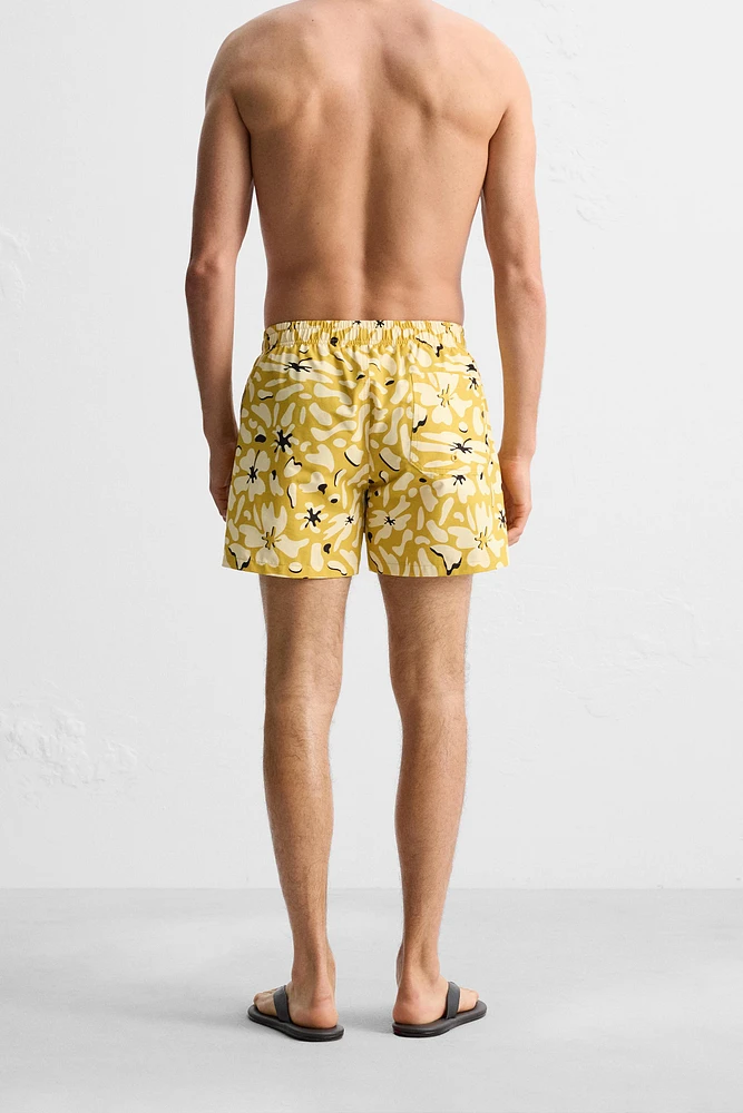 FLORAL PRINT REGULAR SWIM SHORTS