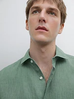 Lightweight regular fit 100% linen shirt