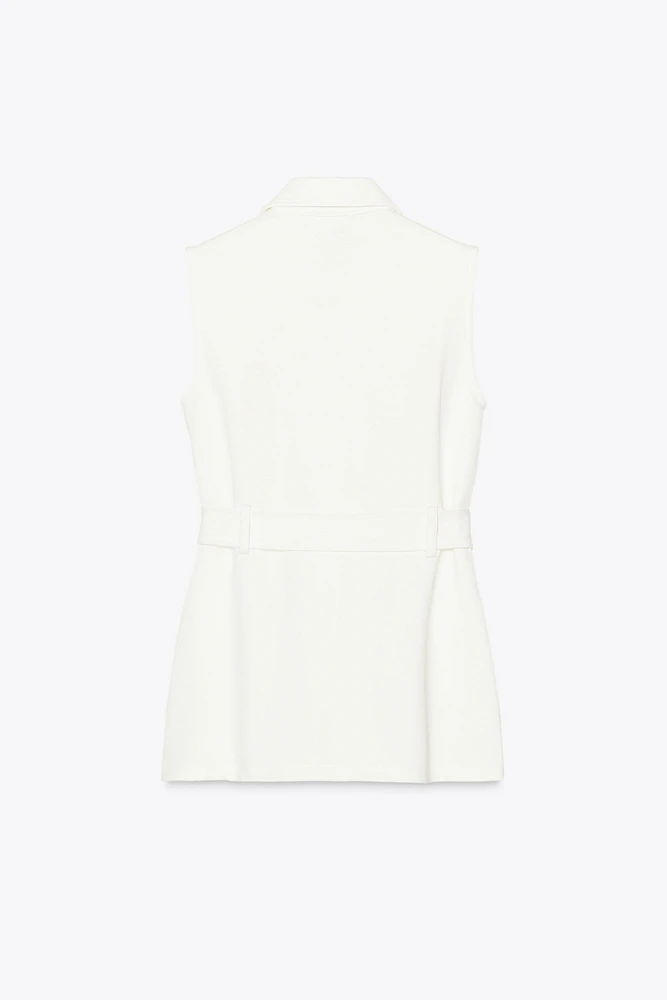 BUTTONED BELT VEST