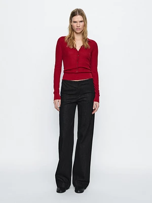 Mid-rise straight-leg comfort jeans