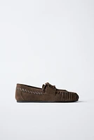 FRINGED SUEDE LOAFERS