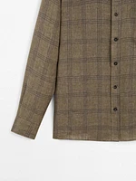 Chemise à carreaux regular fit en lin