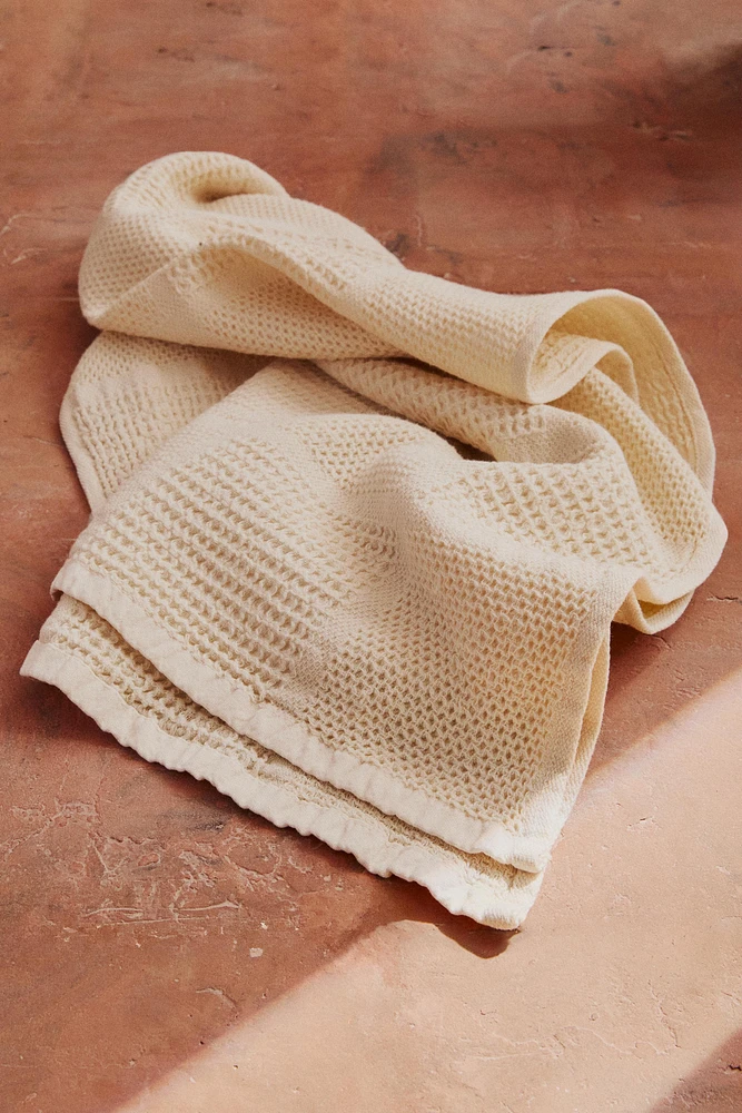 WAFFLE-KNIT COTTON KITCHEN TOWEL