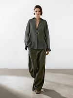 Flowing maltinto ramie blend shirt