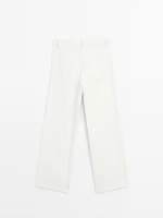 Relaxed fit mid-rise trousers