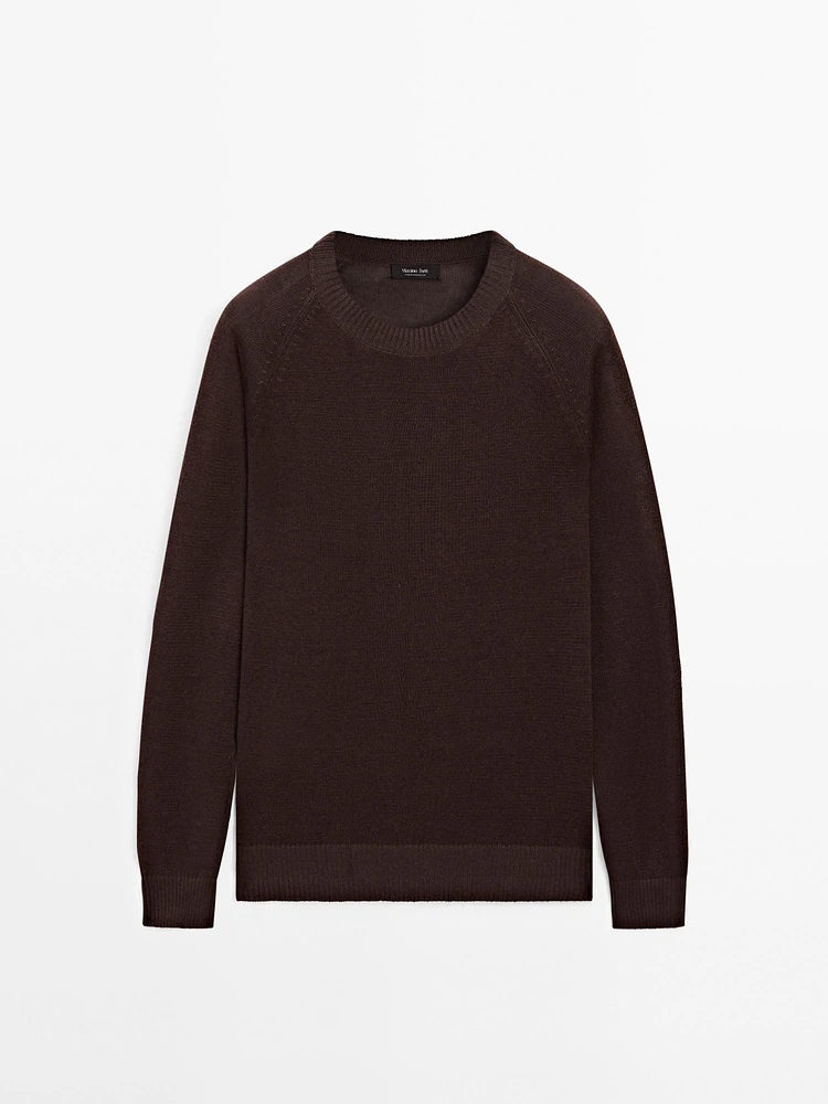 Linen blend crew neck sweater