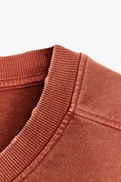 WASHED EFFECT PLUSH SWEATSHIRT