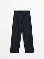 Mid-rise straight-leg jeans