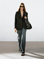 Linen blend suit blazer