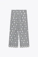 PANTALON JUPE-CULOTTE VICHY BRODÉ