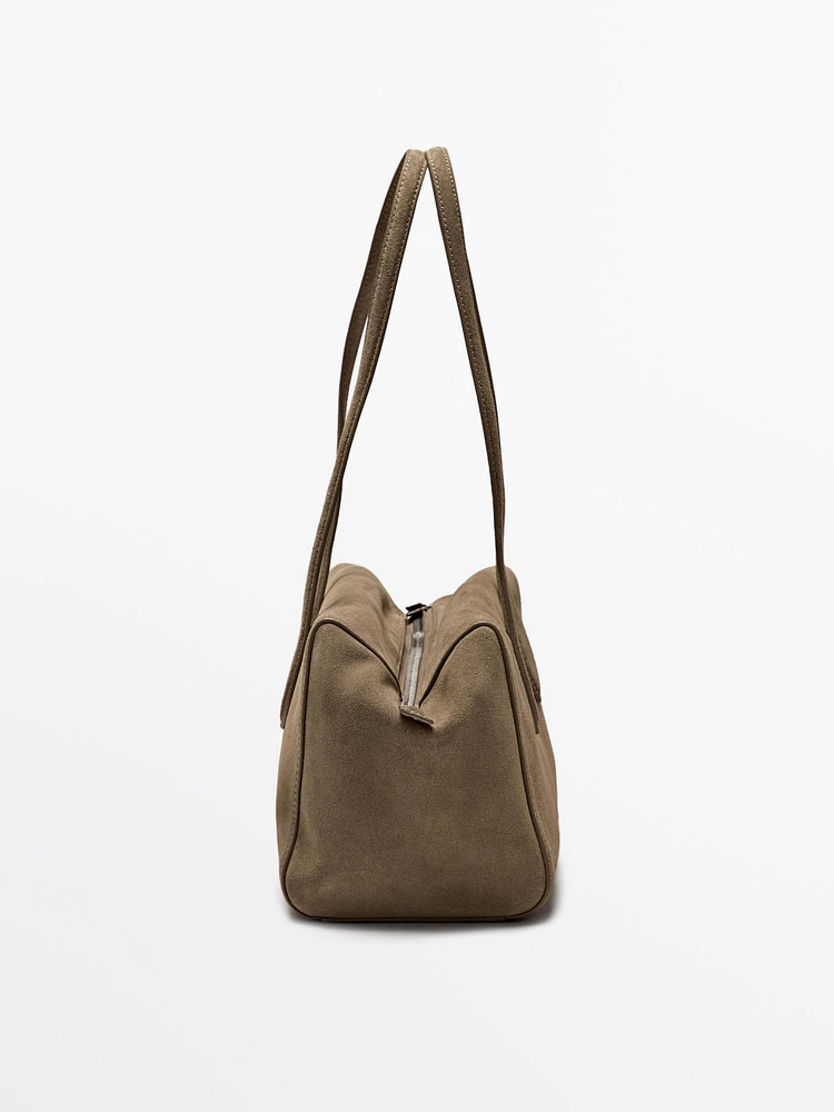 Sac satchel en croûte de cuir