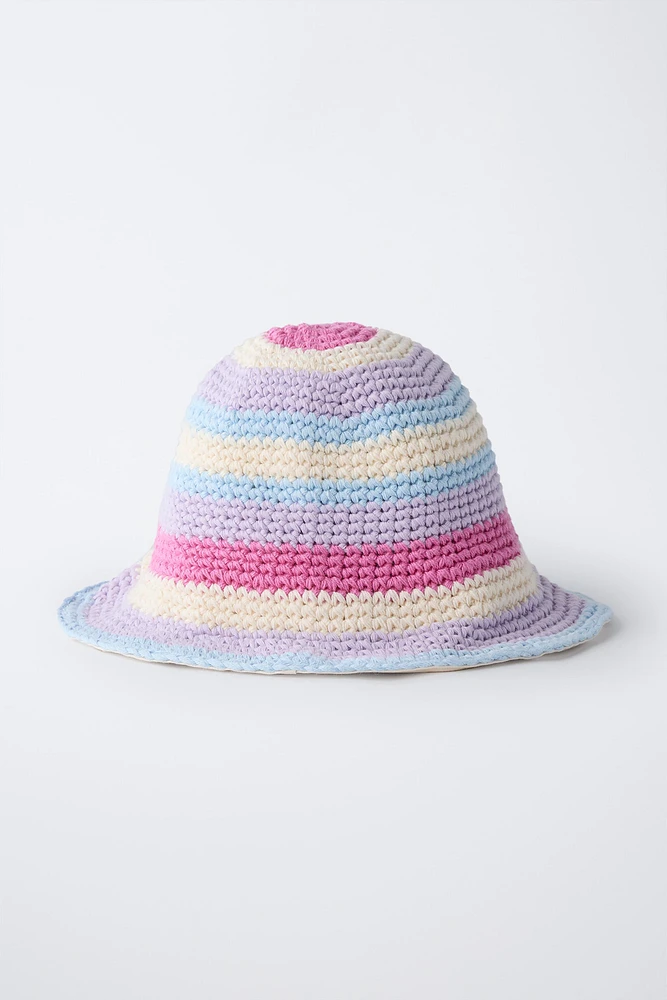 CROCHET KNIT BUCKET HAT