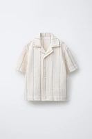 RUSTIC SHIRT WITH STRIPE EMBROIDERY