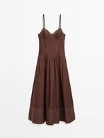Bodice dress with contrast seams