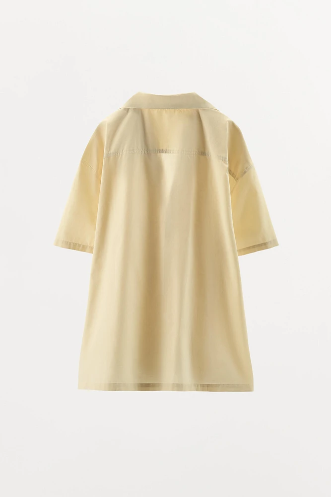TOPSTITCHED POPLIN SHIRT