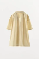 TOPSTITCHED POPLIN SHIRT