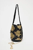 PETIT SAC SEAU BRODÉ FLEURS