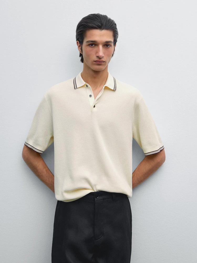 100% cotton knit polo shirt