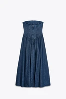 TRF DENIM MIDI DRESS