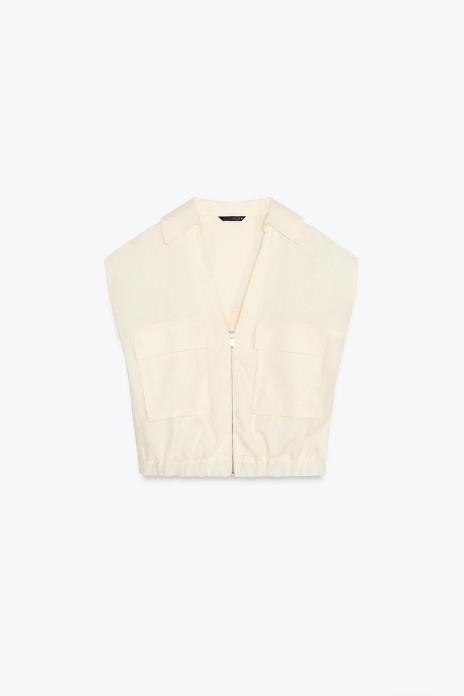 TOP AVEC LIN BAS ÉLASTIQUE