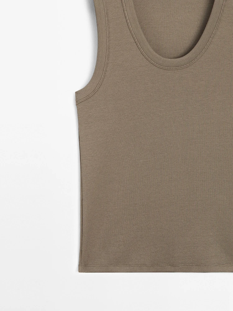 Cotton blend round neck T-shirt